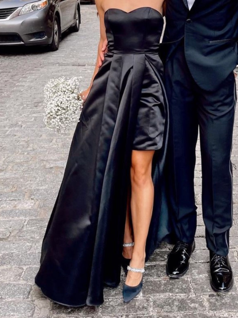 Fame + Partners Sarah Maxi In Black Satin